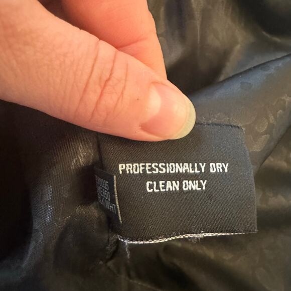 Guess Wool Blend Pea Coat Military Black and White Pleated Knee Length Large - Picture 9 of 16